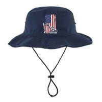 4th of July American Flag Construction Backhoe Excavator Legacy Cool Fit Booney Bucket Hat