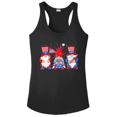 4th Of July Gnomes Patriotic American Flag Cute Three Gnomes Cool Gift Ladies PosiCharge Competitor Racerback Tank