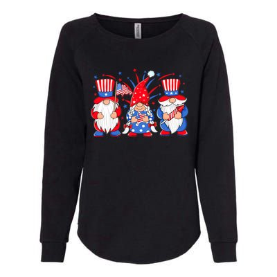 4th Of July Gnomes Patriotic American Flag Cute Three Gnomes Cool Gift Womens California Wash Sweatshirt