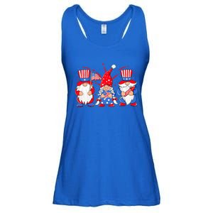 4th Of July Gnomes Patriotic American Flag Cute Three Gnomes Cool Gift Ladies Essential Flowy Tank