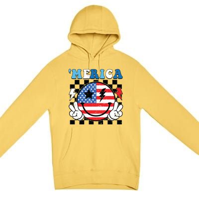 4th Of July Merica Boy Teens American Flag Premium Pullover Hoodie