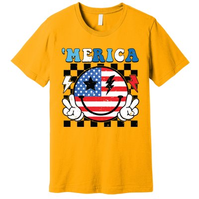 4th Of July Merica Boy Teens American Flag Premium T-Shirt