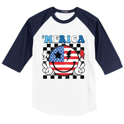 4th Of July Merica Boy Teens American Flag Baseball Sleeve Shirt