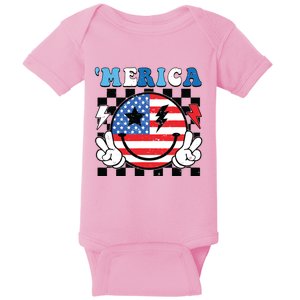 4th Of July Merica Boy Teens American Flag Baby Bodysuit