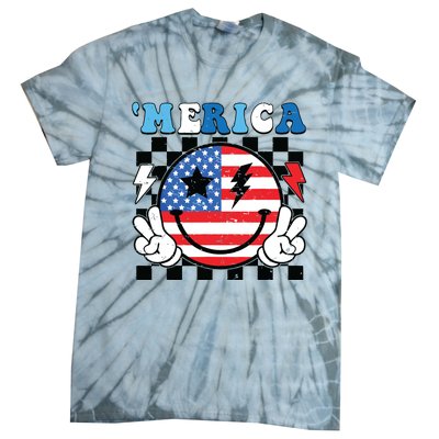 4th Of July Merica Boy Teens American Flag Tie-Dye T-Shirt