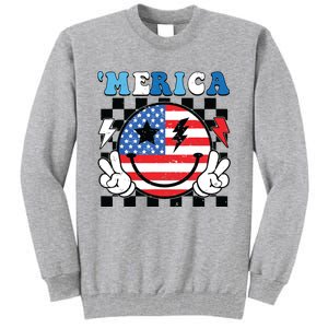 4th Of July Merica Boy Teens American Flag Tall Sweatshirt