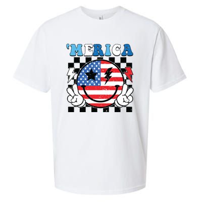 4th Of July Merica Boy Teens American Flag Sueded Cloud Jersey T-Shirt