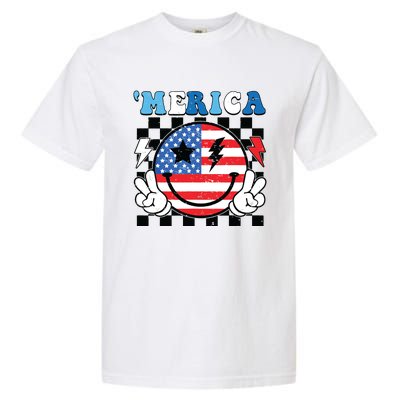 4th Of July Merica Boy Teens American Flag Garment-Dyed Heavyweight T-Shirt