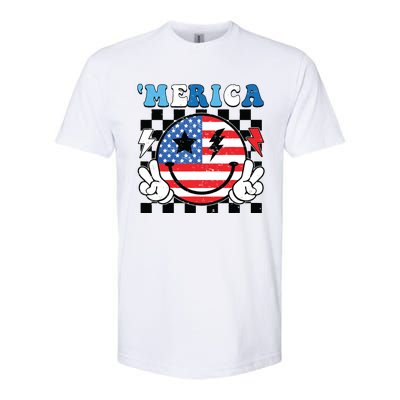 4th Of July Merica Boy Teens American Flag Softstyle CVC T-Shirt