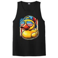 4th Of July Patriotic Rubber Duck Usa Flag Gift Funny Duck PosiCharge Competitor Tank