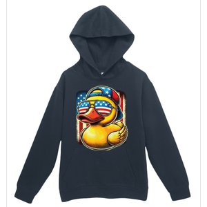 4th Of July Patriotic Rubber Duck Usa Flag Gift Funny Duck Urban Pullover Hoodie