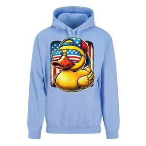 4th Of July Patriotic Rubber Duck Usa Flag Gift Funny Duck Unisex Surf Hoodie