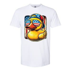 4th Of July Patriotic Rubber Duck Usa Flag Gift Funny Duck Softstyle CVC T-Shirt