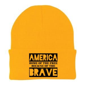 4th Of July America Home Of The Free Because Of The Brave Gift Knit Cap Winter Beanie