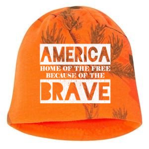 4th Of July America Home Of The Free Because Of The Brave Gift Kati - Camo Knit Beanie