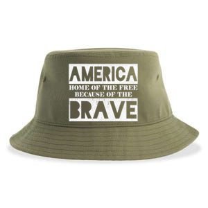 4th Of July America Home Of The Free Because Of The Brave Gift Sustainable Bucket Hat