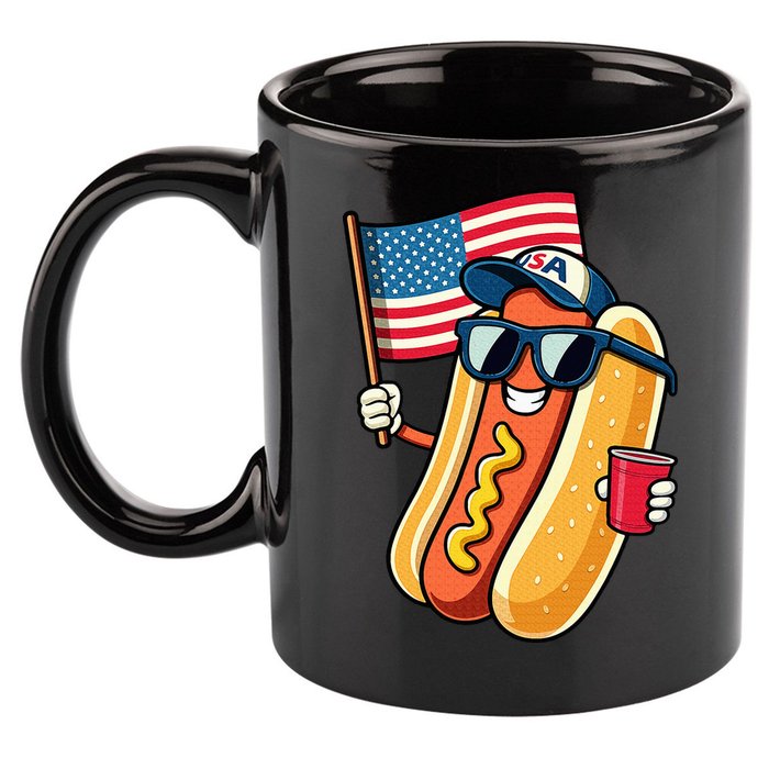 4th Of July Hotdog Funny Fourth Of July Patriotic 11oz C Handle Ceramic Mug