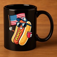 4th Of July Hotdog Funny Fourth Of July Patriotic 11oz C Handle Ceramic Mug