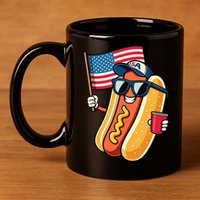 4th Of July Hotdog Funny Fourth Of July Patriotic 11oz C Handle Ceramic Mug