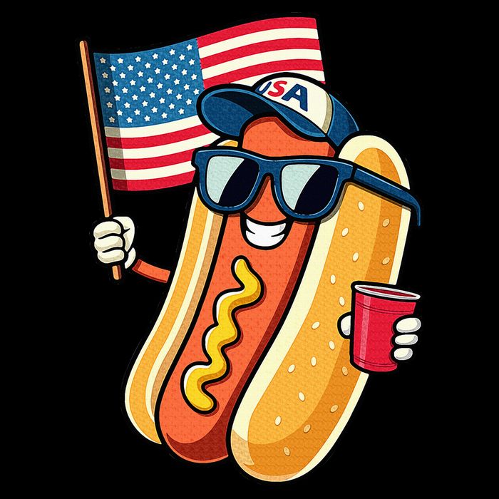 4th Of July Hotdog Funny Fourth Of July Patriotic Drawstring Bag