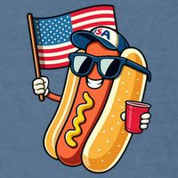 4th Of July Hotdog Funny Fourth Of July Patriotic Garment-Dyed Sweatshirt