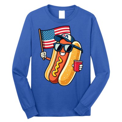 4th Of July Hotdog Funny Fourth Of July Patriotic Long Sleeve Shirt