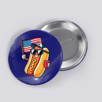 4th Of July Hotdog Funny Fourth Of July Patriotic Button