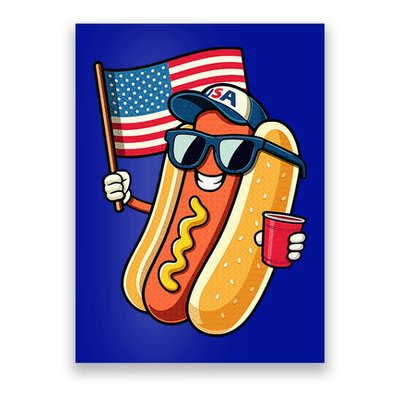 4th Of July Hotdog Funny Fourth Of July Patriotic Poster
