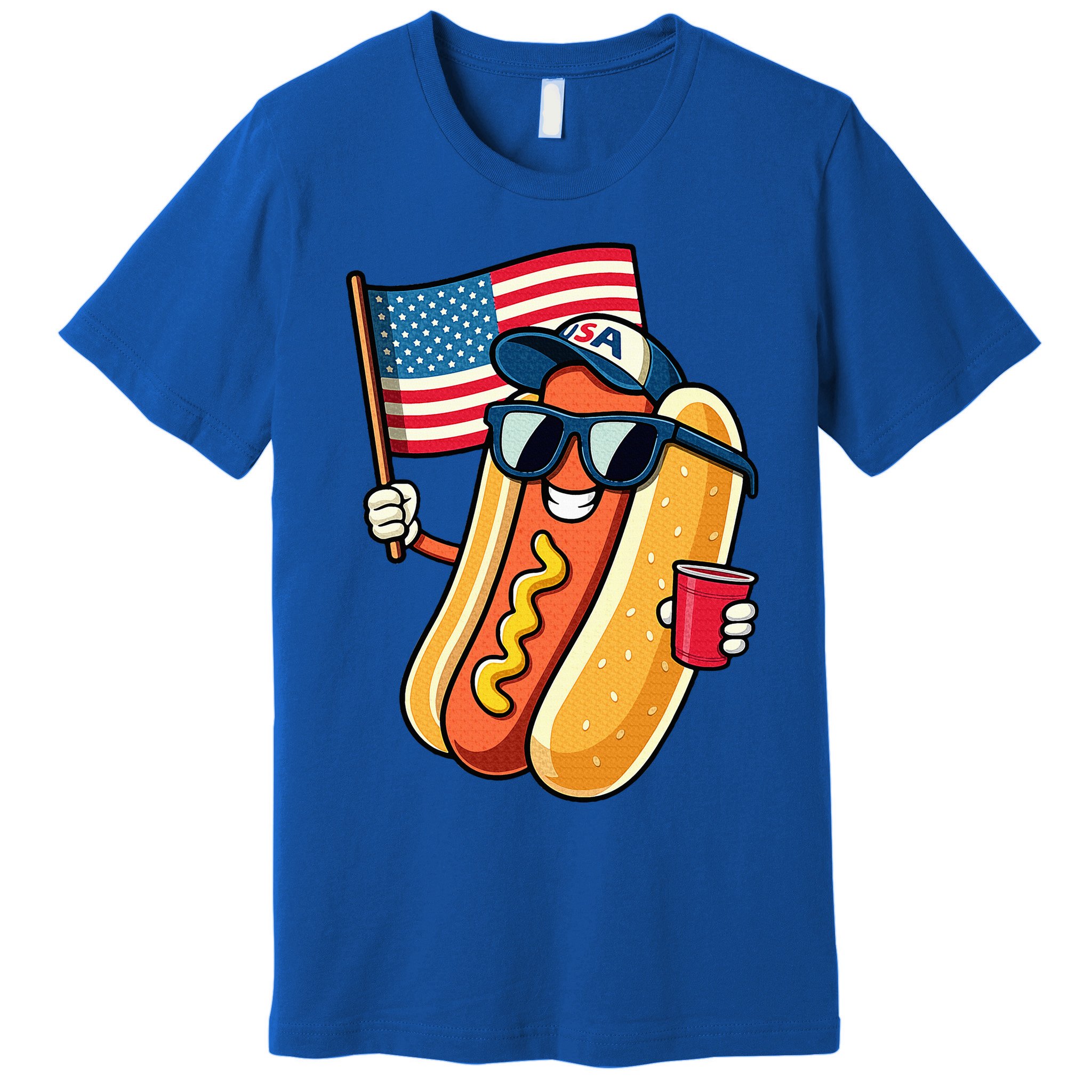 4th Of July Hotdog Funny Fourth Of July Patriotic Premium T-Shirt