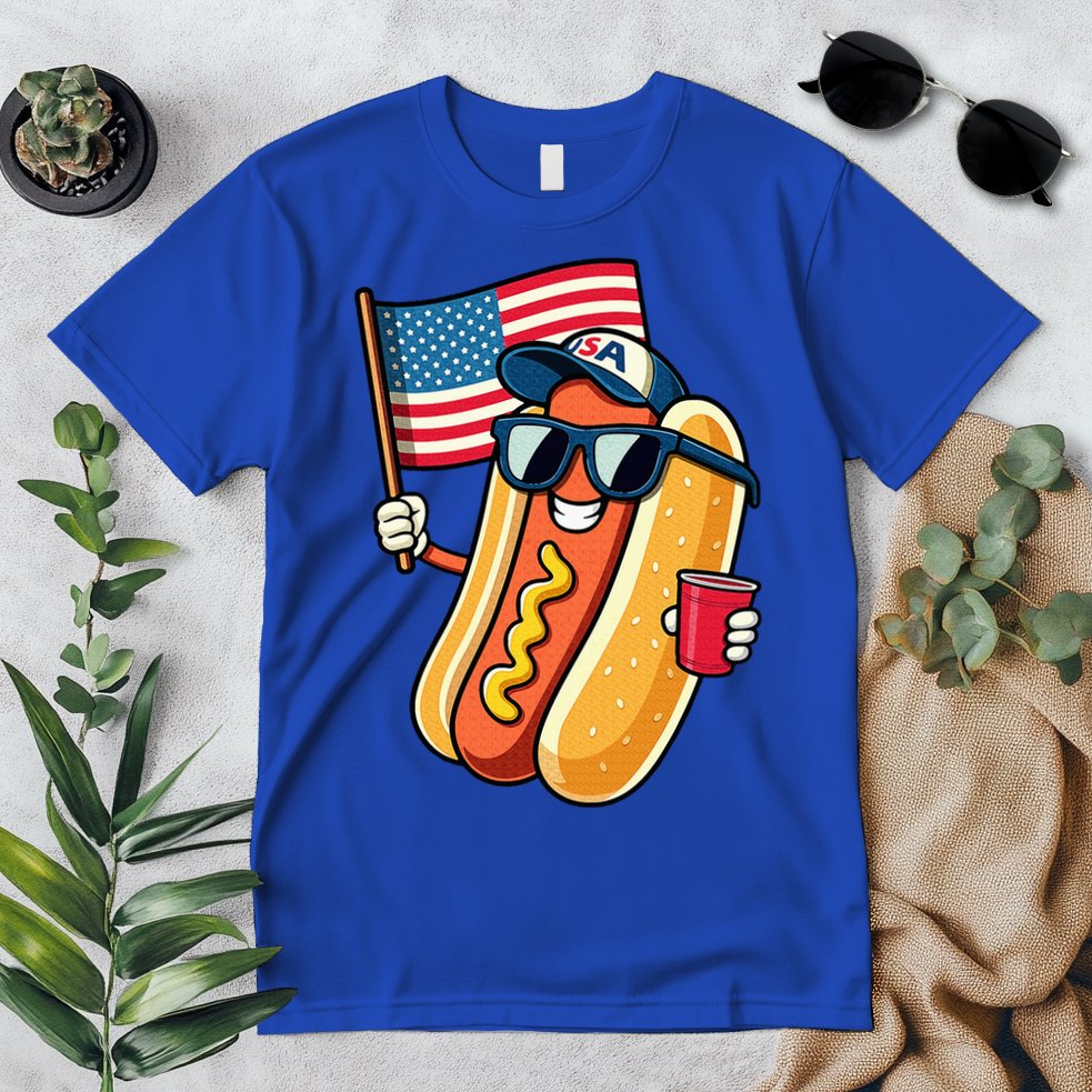 4th Of July Hotdog Funny Fourth Of July Patriotic Premium T-Shirt
