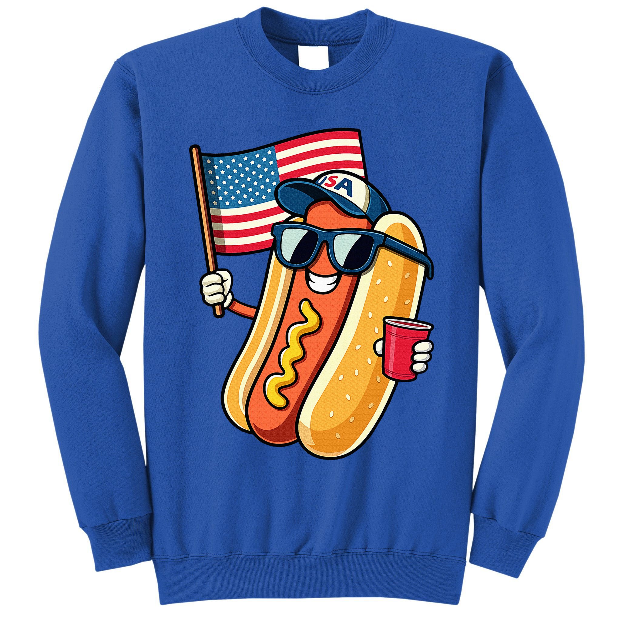 4th Of July Hotdog Funny Fourth Of July Patriotic Tall Sweatshirt