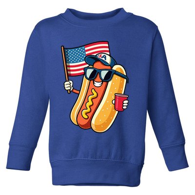 4th Of July Hotdog Funny Fourth Of July Patriotic Toddler Sweatshirt