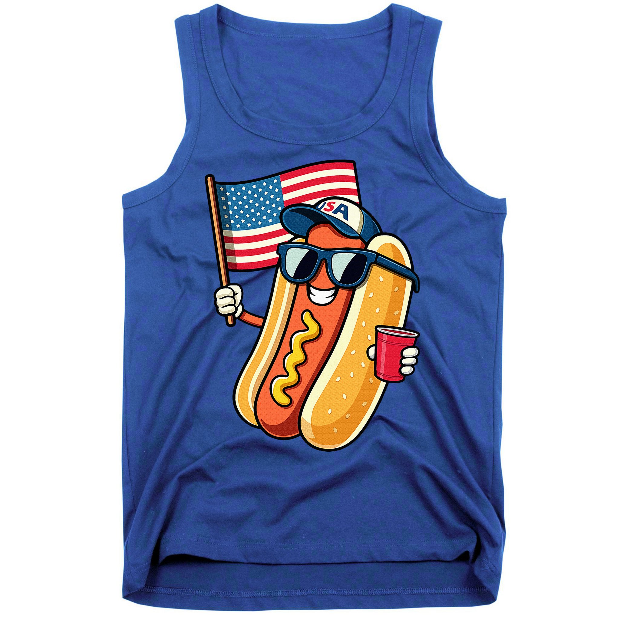 4th Of July Hotdog Funny Fourth Of July Patriotic Tank Top