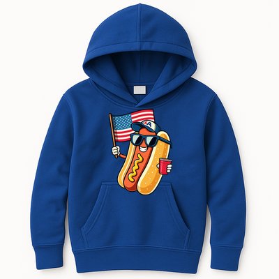 4th Of July Hotdog Funny Fourth Of July Patriotic Kids Hoodie