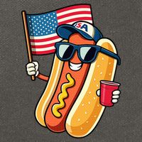 4th Of July Hotdog Funny Fourth Of July Patriotic Cotton Canvas Backpack