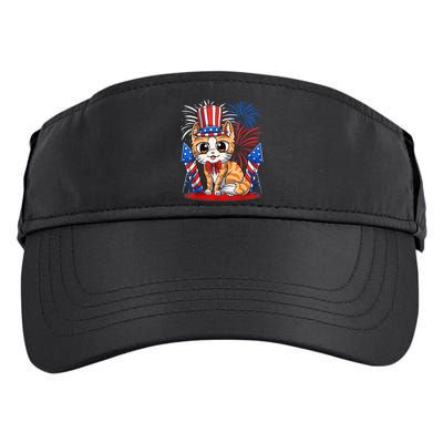 4th of July Patriotic Cat Funny American Flag Meowica Cute Adult Drive Performance Visor