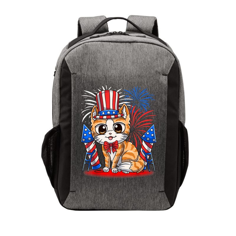 4th of July Patriotic Cat Funny American Flag Meowica Cute Vector Backpack