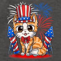 4th of July Patriotic Cat Funny American Flag Meowica Cute Vector Backpack