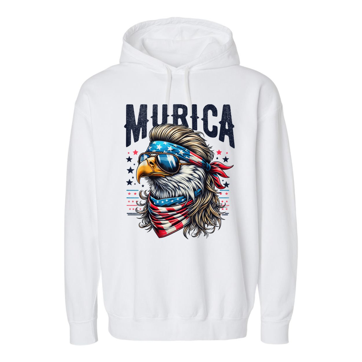 4th Of July Bald Eagle Mullet Murica Usa Usa Merica Garment-Dyed Fleece Hoodie