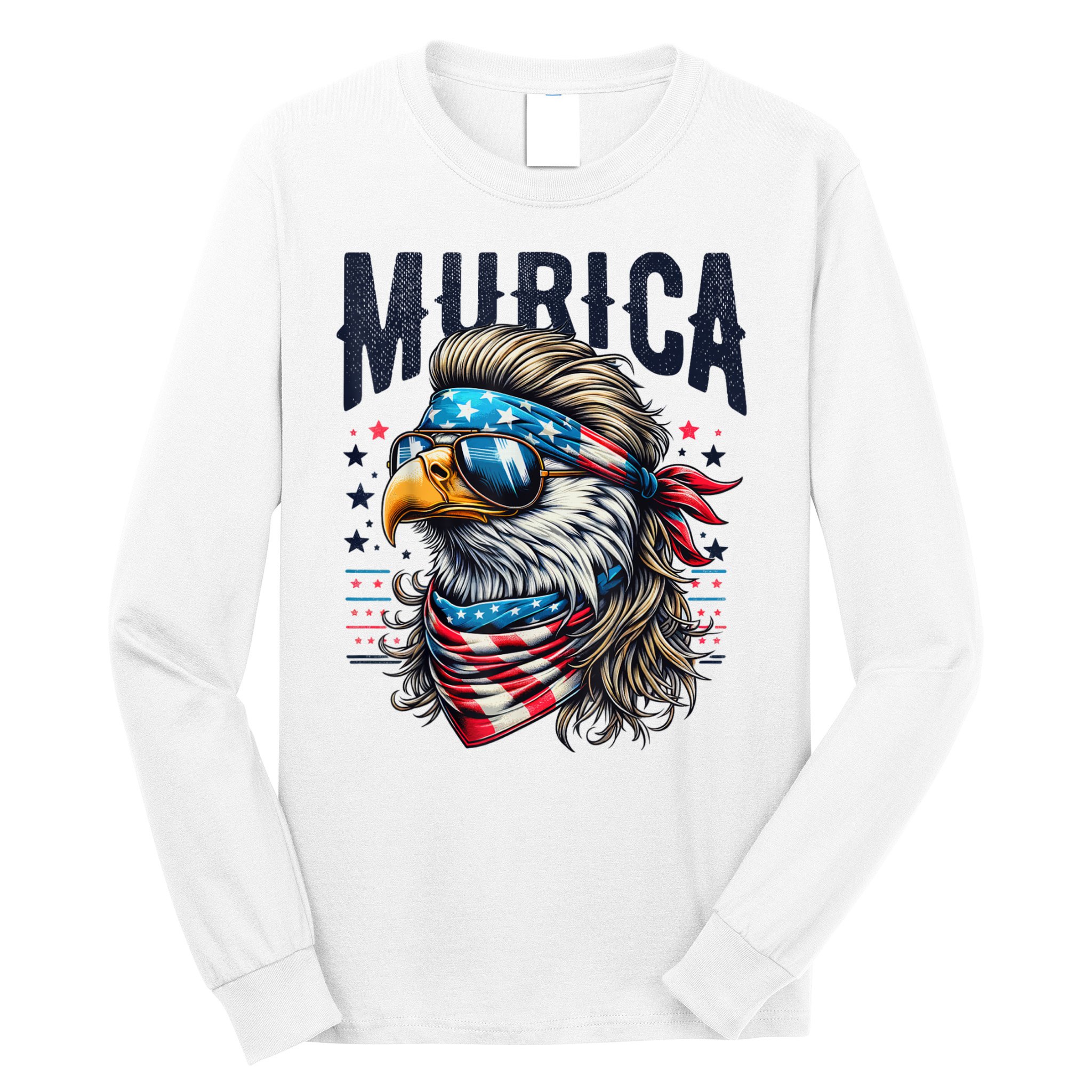 4th Of July Bald Eagle Mullet Murica Usa Usa Merica Long Sleeve Shirt