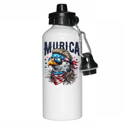 4th Of July Bald Eagle Mullet Murica Usa Usa Merica Aluminum Water Bottle 