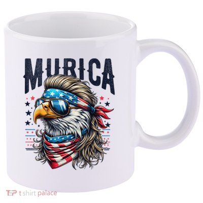 4th Of July Bald Eagle Mullet Murica Usa Usa Merica 11oz C Handle Ceramic Mug