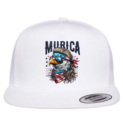 4th Of July Bald Eagle Mullet Murica Usa Usa Merica Flatbill Hat