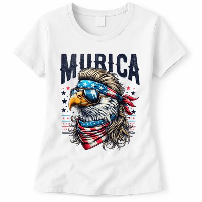 4th Of July Bald Eagle Mullet Murica Usa Usa Merica Womens T-Shirt