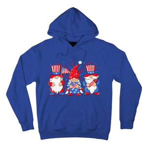 4th Of July Gnomes Patriotic American Flag Cute Three Gnomes Gift Hoodie