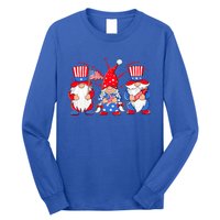 4th Of July Gnomes Patriotic American Flag Cute Three Gnomes Gift Long Sleeve Shirt