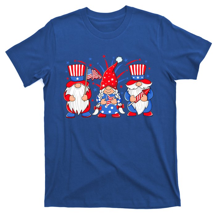 4th Of July Gnomes Patriotic American Flag Cute Three Gnomes Gift T-Shirt