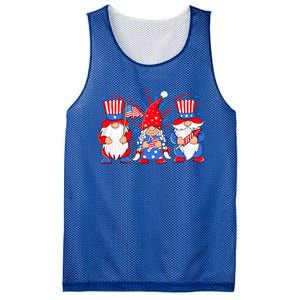 4th Of July Gnomes Patriotic American Flag Cute Three Gnomes Gift Mesh Reversible Basketball Jersey Tank