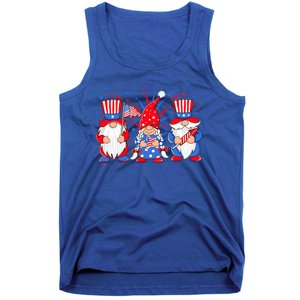 4th Of July Gnomes Patriotic American Flag Cute Three Gnomes Gift Tank Top