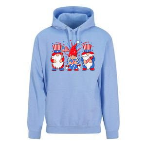 4th Of July Gnomes Patriotic American Flag Cute Three Gnomes Gift Unisex Surf Hoodie